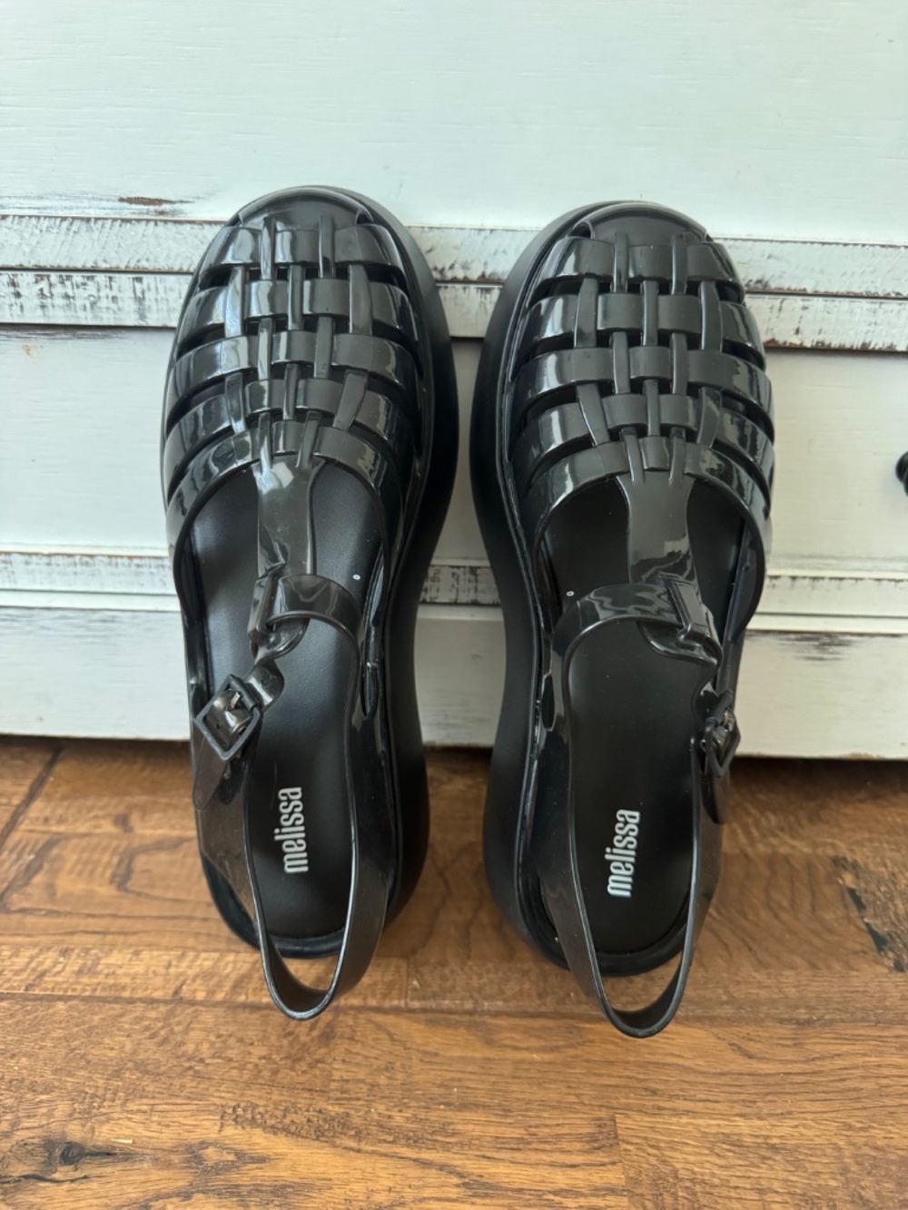 New Melissa Possession Plato Platform Jelly Sandal Black Women's Size 10 - Picture 6 of 9